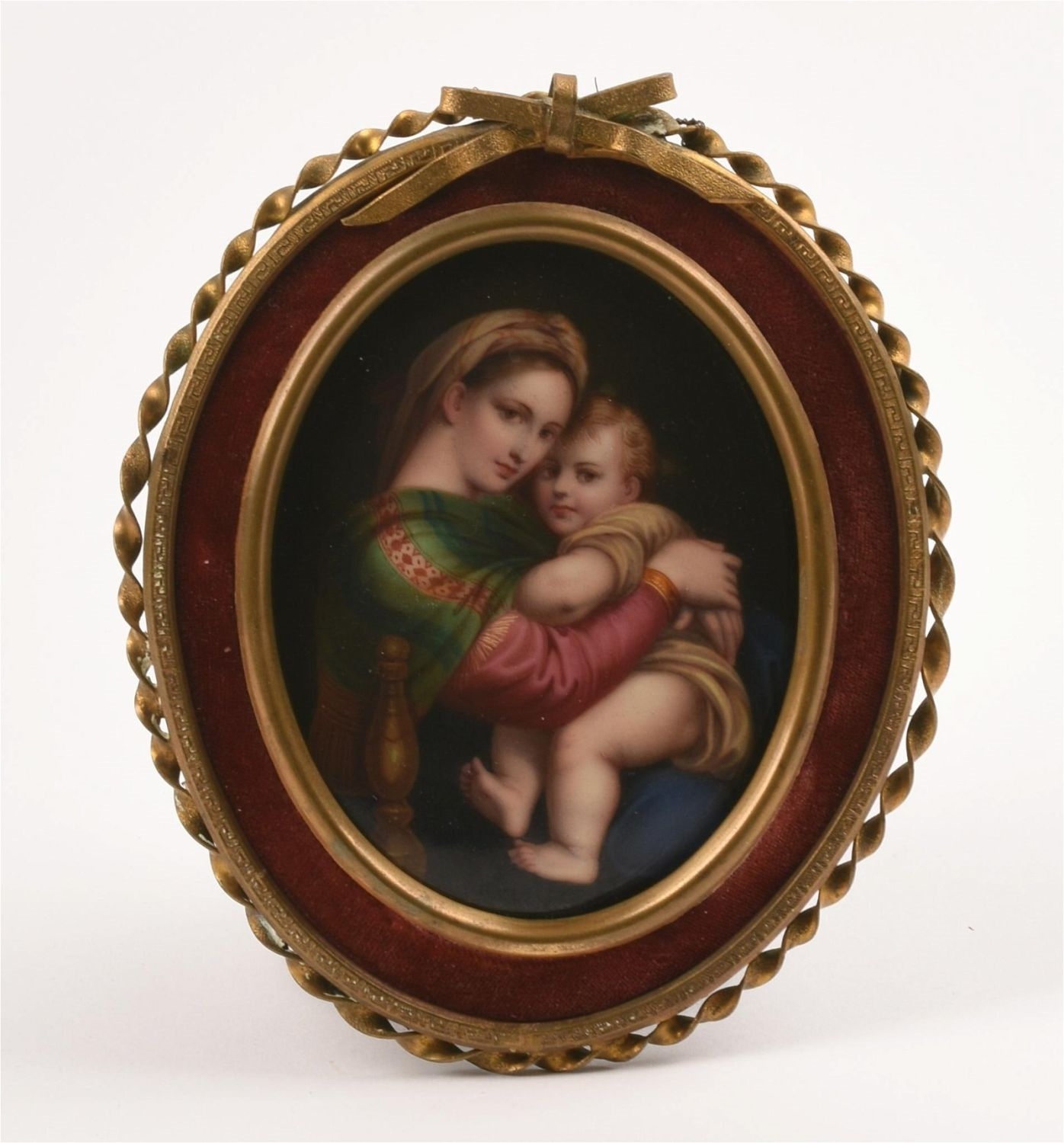 Raffaello Sanzio | Hand Painted Porcelain Plaque of Madonna and Child ...