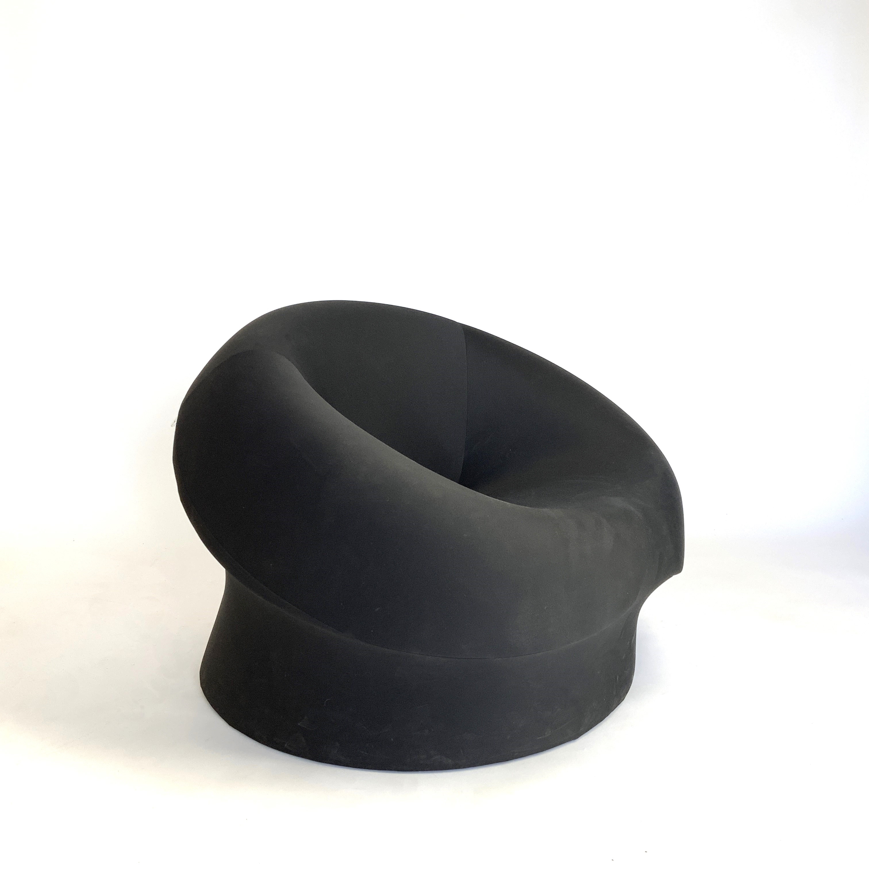 Artwork by Gaetano Pesce, UP3 Lounge Chair, Made of molded polyurethane foam, black fabric upholstery