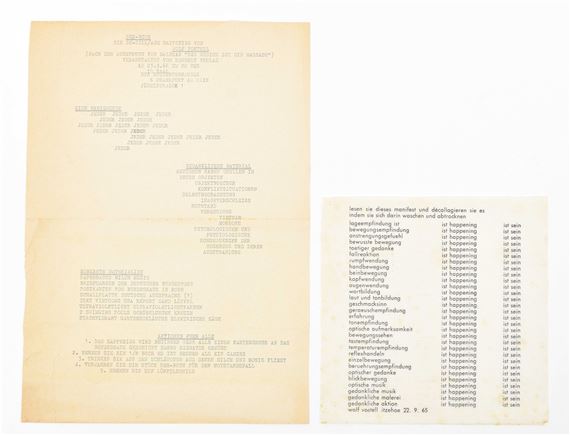 Wolf Vostell, Napkin manifesto 1965 and Seh-buch 1966 by Wolf Vostell, September 1965
