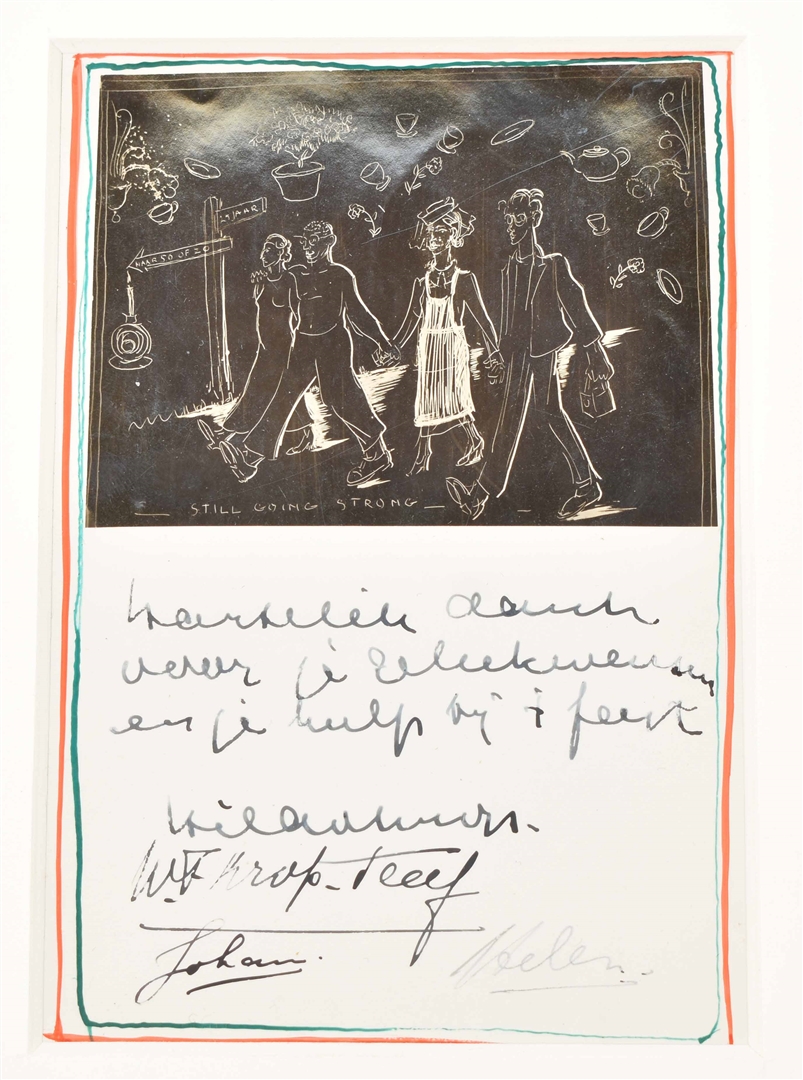 Krop, H. (1884-1970). Eight items: (1) Letter in pen signed "Hildo Krop" - Hildo Krop
