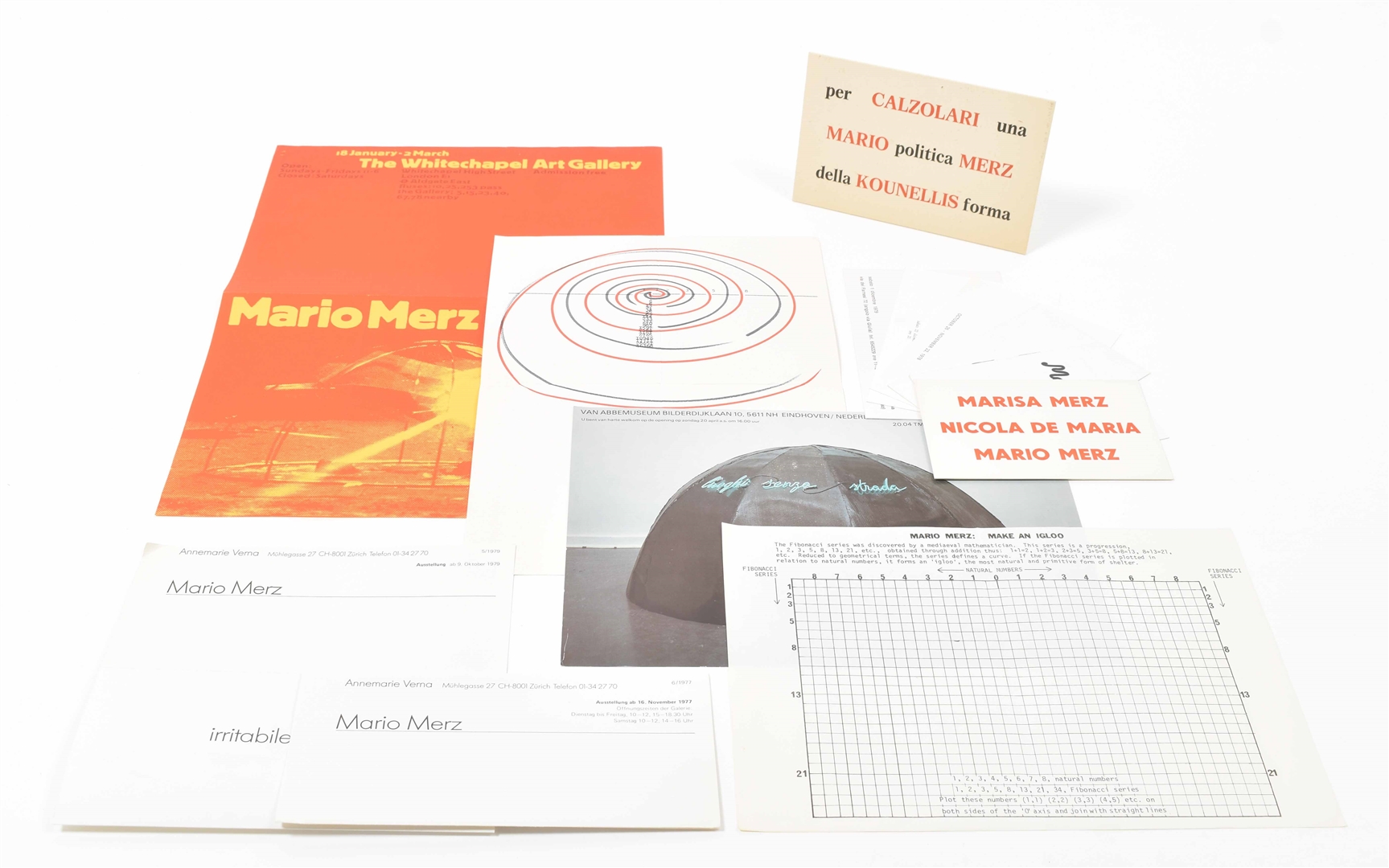 Mario Merz | Mario Merz exhibition announcements 1976 -1980 (1976 ...