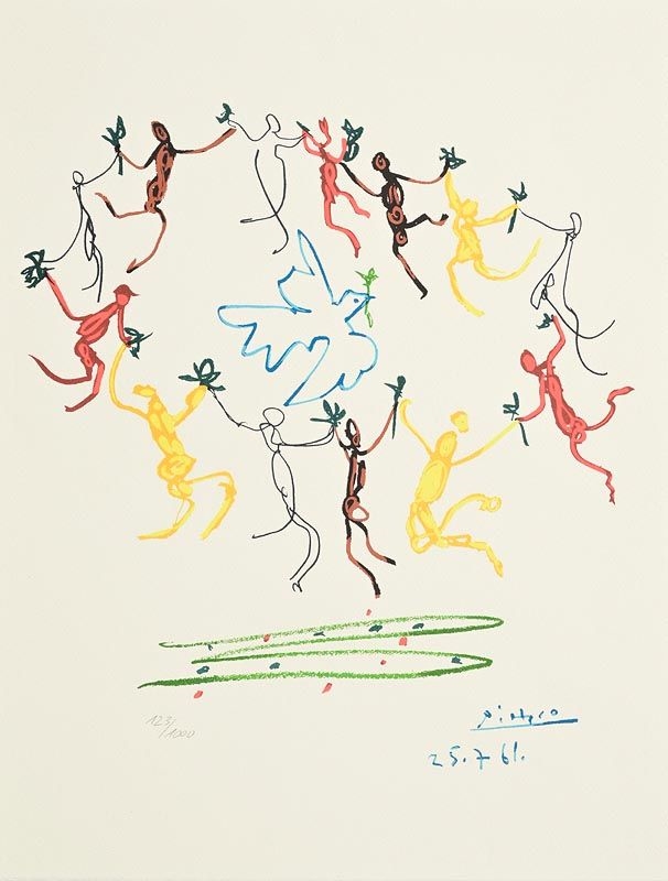 Pablo Picasso | Dancers around Dove of Peace c.1980s | MutualArt