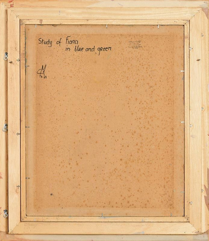 Artwork by Alex McKenna, Study of Fiona in Blue and Green, Made of oil on board