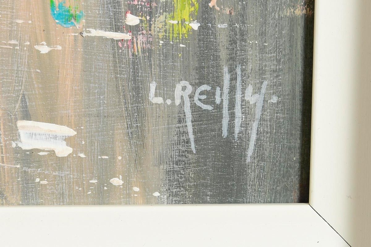 Artwork by Liam O'reilly, Shopping in the Rain, Made of acrylic on board