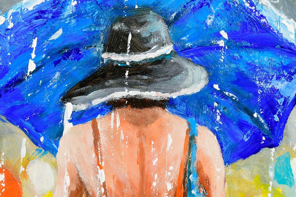 Artwork by Liam O'reilly, Shopping in the Rain, Made of acrylic on board