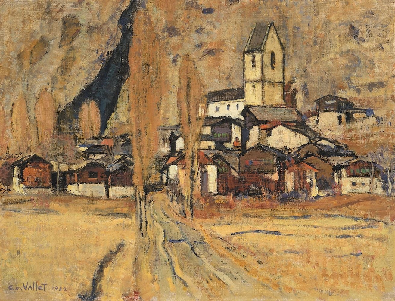 Edouard Vallet | Village en automne | MutualArt