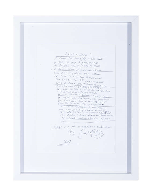 Handwritten poem, signed - Finbar Furey