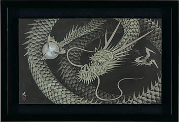 Artwork by Takeshi Kinoshita, Cloud and dragon, Made of ink and color on paper