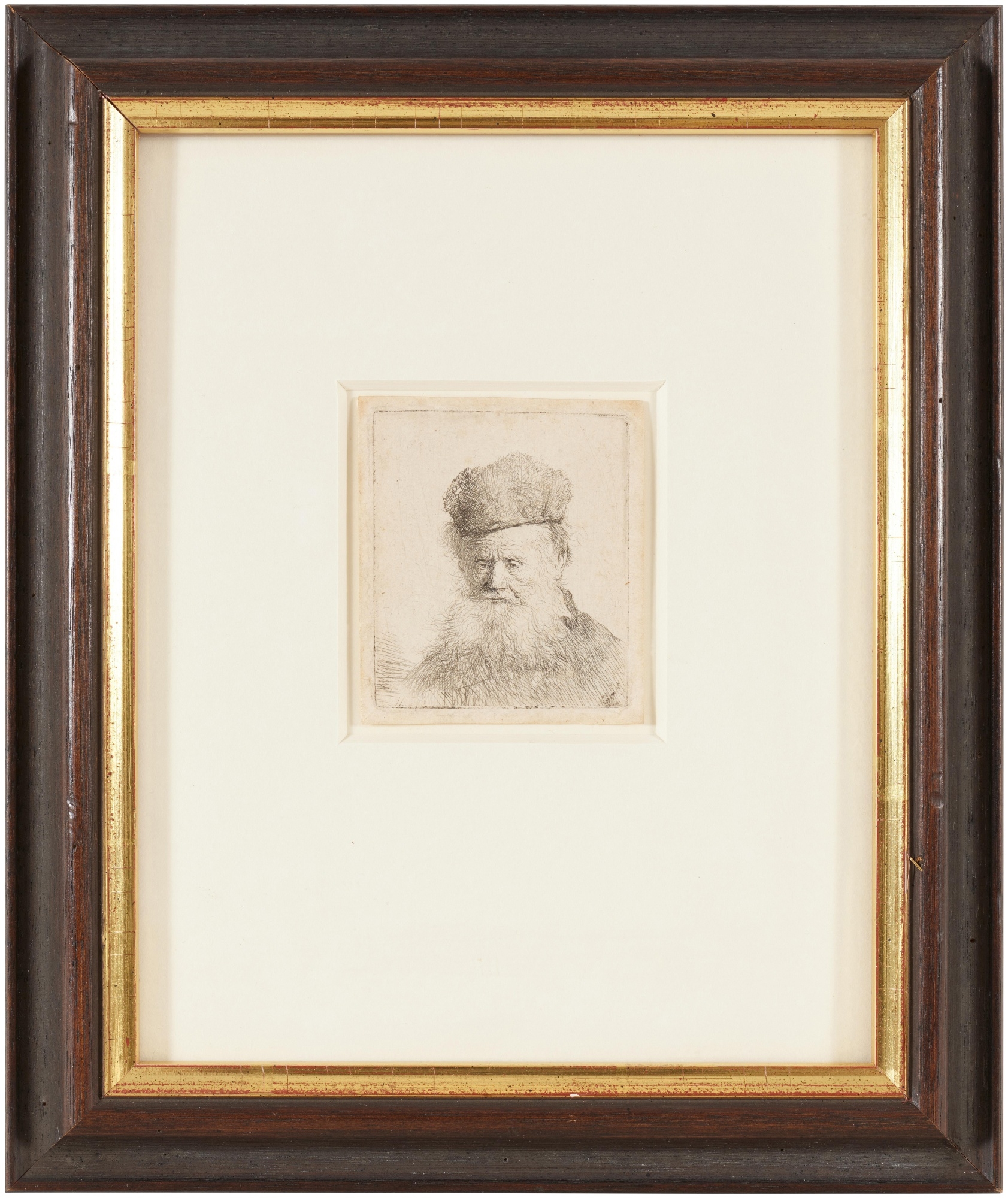 Rembrandt van Rijn | Bust of an Old Man with a Fur Cap and Flowing ...