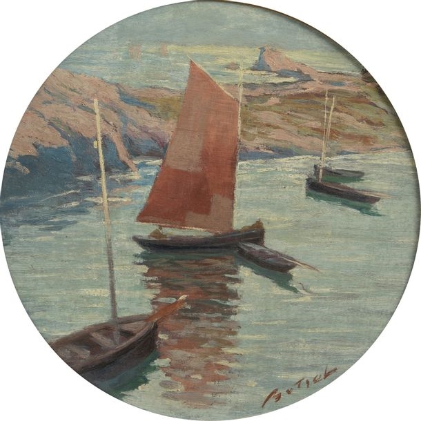 Artwork by Marcelin Jean Botrel, Marcelin Jean BOTREL (1887-1933)
View of Bréhat
Oil on panel.
Signed lower right.
D. 22 cm, Made of Oil on panel