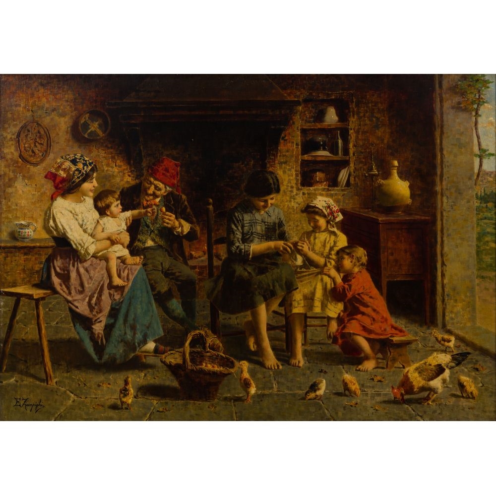 A Happy Family by EUGENIO ZAMPIGHI - Cambridge Fine Art