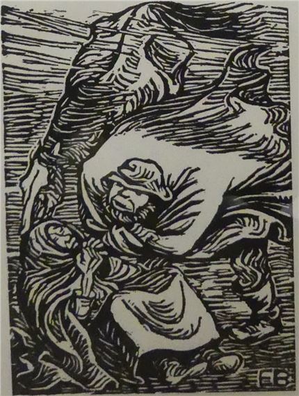- Group in a storm by Ernst Barlach, 1919