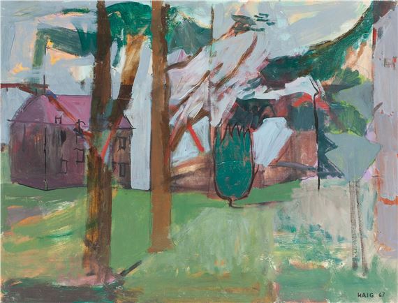 House through the trees by Earl George Alexander Eugene Douglas Haig, 1967
