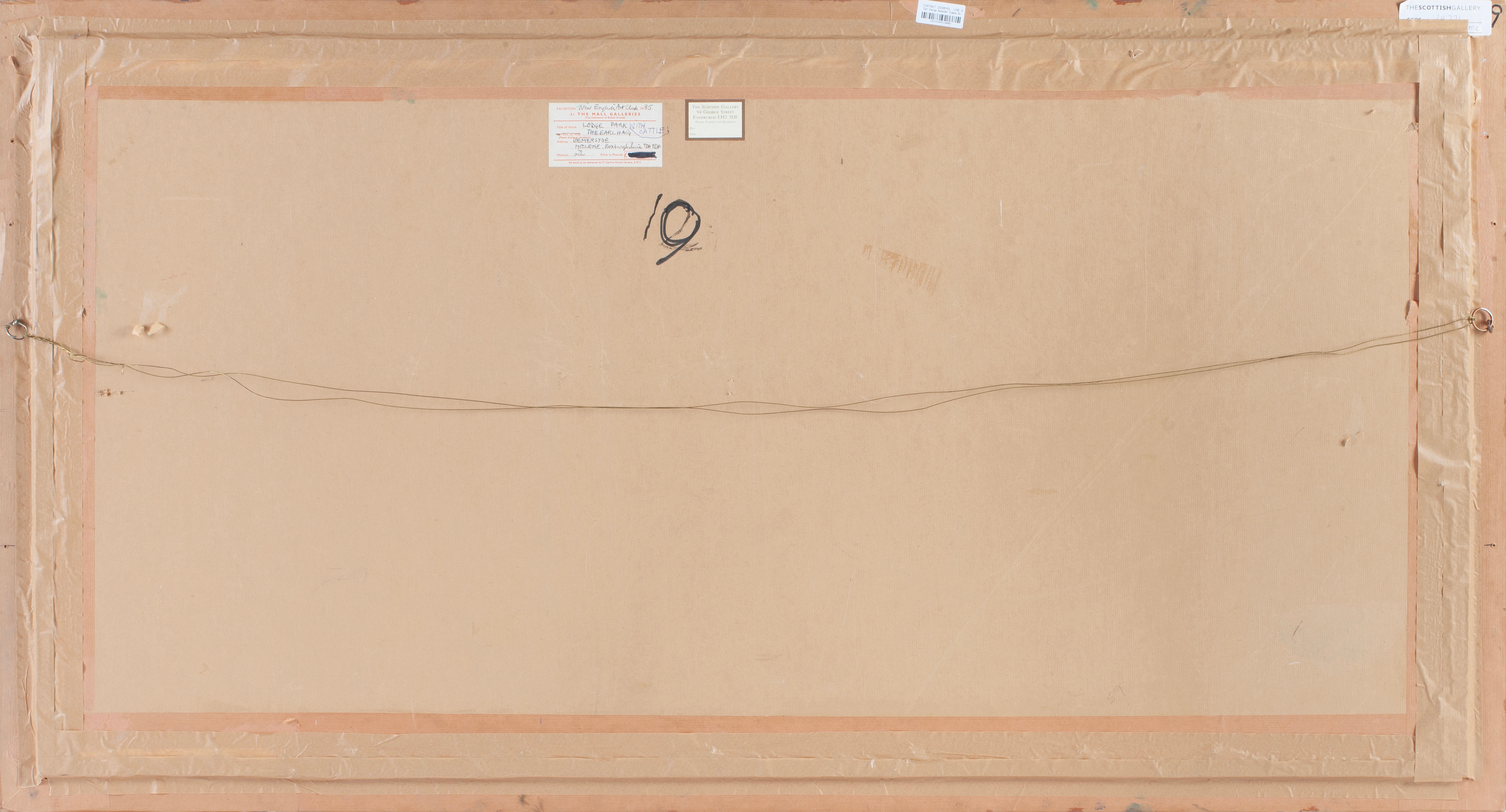 Artwork by Earl George Alexander Eugene Douglas Haig, Lodge Park with cattle, Made of oil on canvas, laid on board