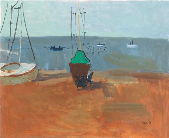 Boats on a beach by Earl George Alexander Eugene Douglas Haig