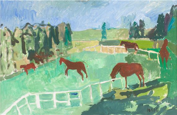 A field of horses by Earl George Alexander Eugene Douglas Haig