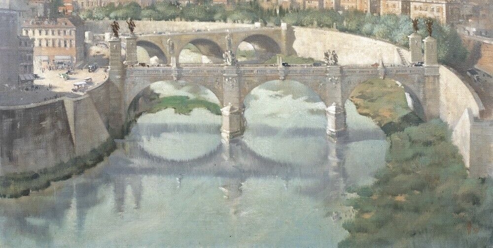 Artwork by Laurence Henry Forster Irving, VIEW OF CASTEL SANT ANGELO, Made of oil on canvas painting
