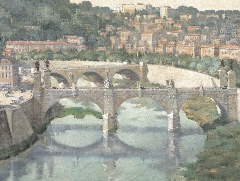 Artwork by Laurence Henry Forster Irving, VIEW OF CASTEL SANT ANGELO, Made of oil on canvas painting