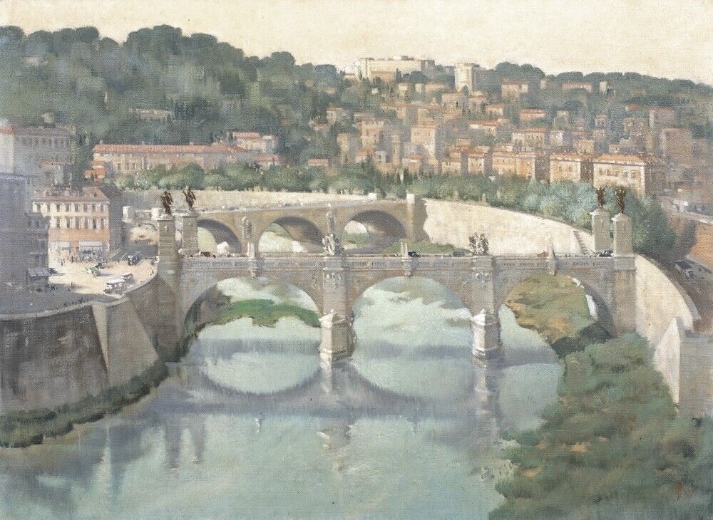 Artwork by Laurence Henry Forster Irving, VIEW OF CASTEL SANT ANGELO, Made of oil on canvas painting