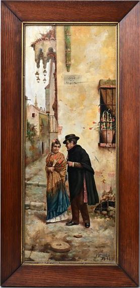 Old town alley in Seville by Guillermo Gomez Gil, 1893