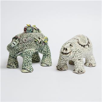 b.1951), Lustre Glazed 'Old King of Hearts' and 'Mobile Missile Launcher Unit', 1970s - Tim Storey