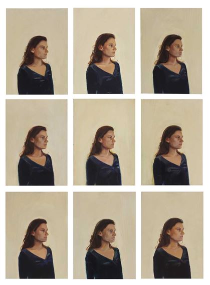 Portrait of a young woman wearing blue - Dryden Goodwin