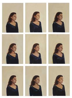 Portrait of a young woman wearing blue - Dryden Goodwin