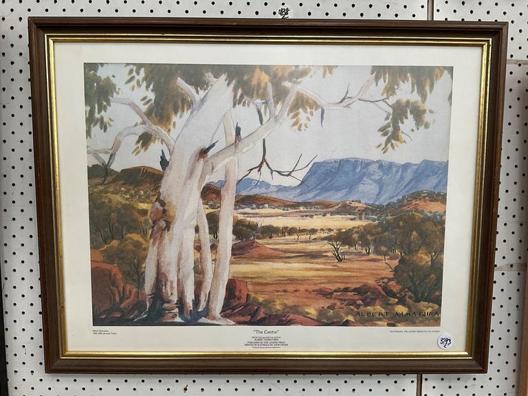 Artwork by Albert Namatjira, FRAMED ALBERT NAMATJIRA PRINT - THE CENTRE, Made of print