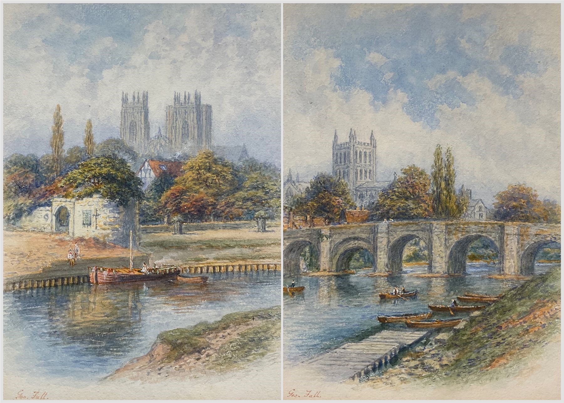George Fall | Old Wye Bridge - Hereford and Marygate Tower - York ...