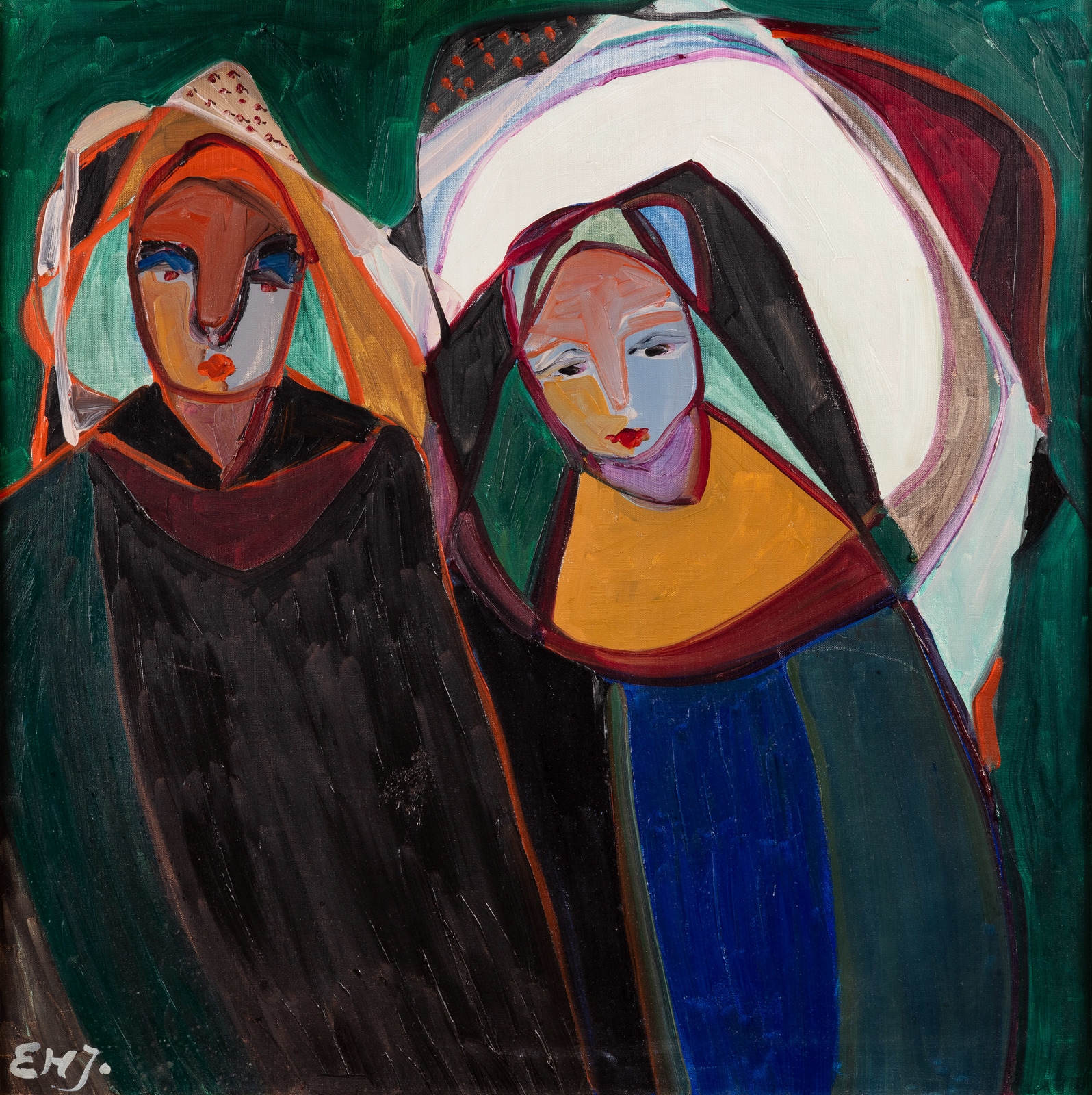 Artwork by Erik Harry Johannessen, Mann og kvinne, Made of oil on canvas