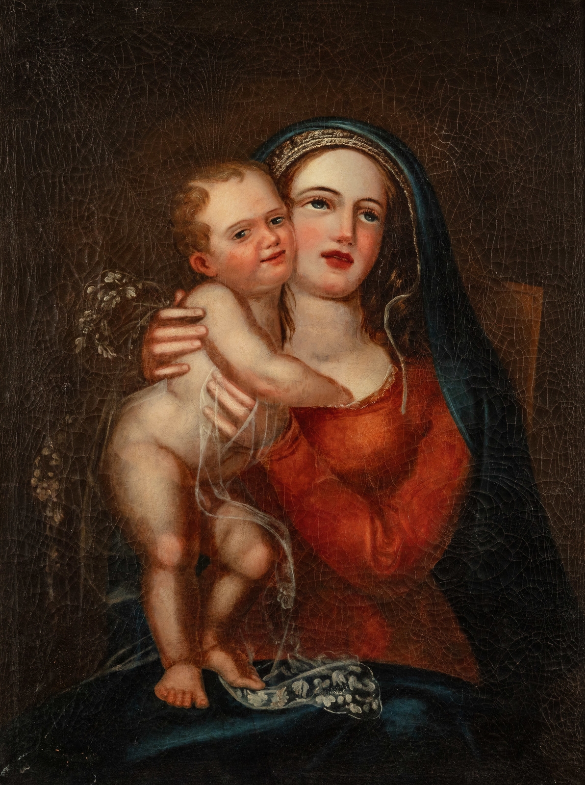 Artwork by Carl Johan Sjöstrand, Madonna og barn, Made of oil on canvas