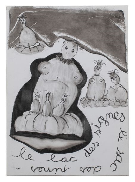 Artwork by Vincent Corpet, Cinq dessins à la plume et gouache sur papier photo, Made of gouache