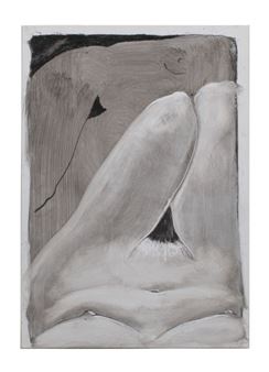 Cinq dessins à la plume et gouache sur papier photo - Vincent Corpet