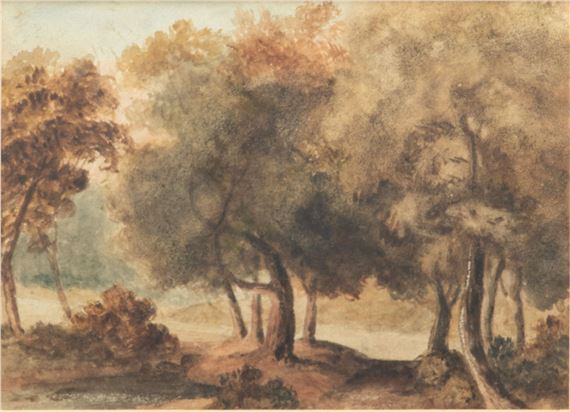 John Constable (British, 1776-1837) Watercolor on Paper, H 4.5" W 26.5" by John Constable
