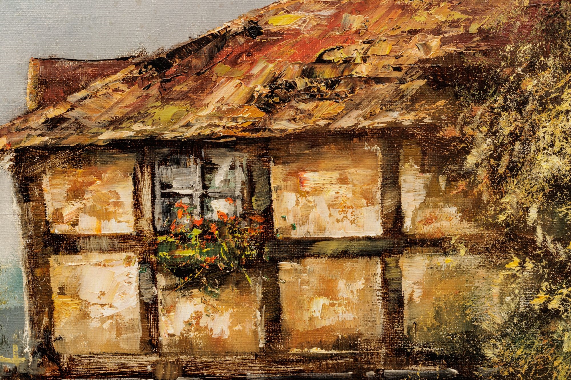 Artwork by Josef Benda, Josef Benda Oil on Canvas "Watermill", H 24" W 36", Made of Oil on Canvas