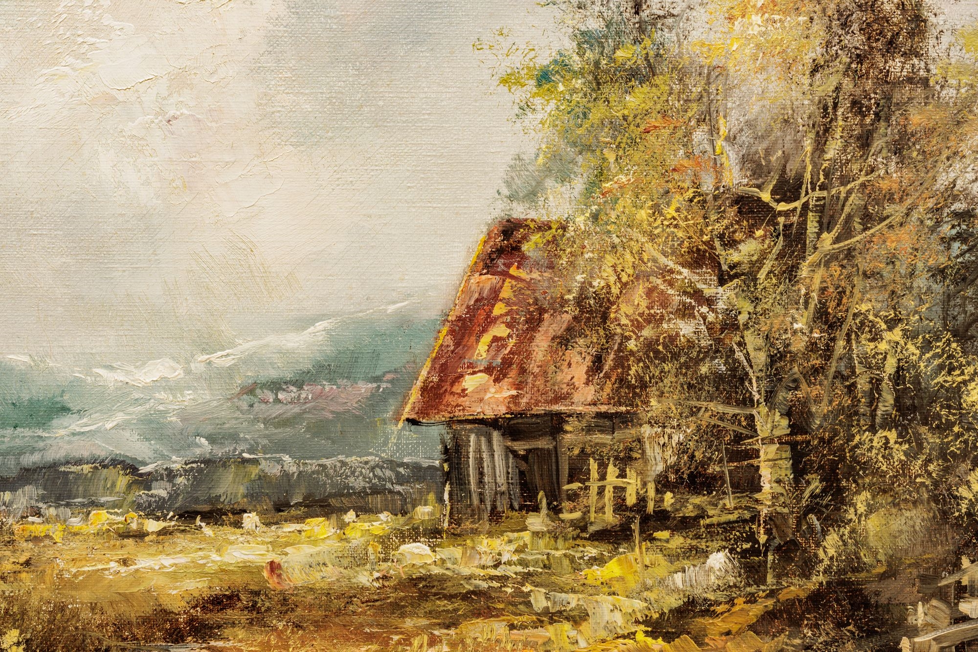 Artwork by Josef Benda, Josef Benda Oil on Canvas "Watermill", H 24" W 36", Made of Oil on Canvas