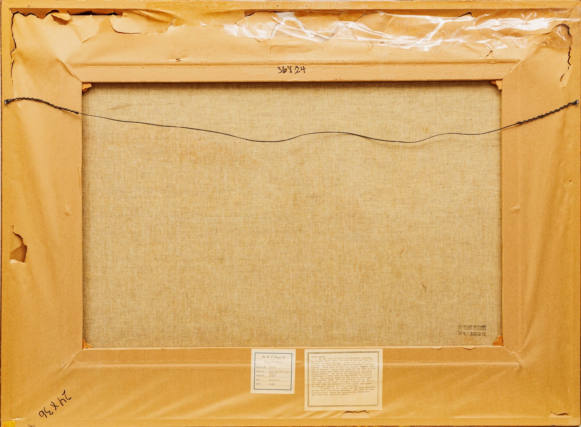 Artwork by Josef Benda, Josef Benda Oil on Canvas "Watermill", H 24" W 36", Made of Oil on Canvas