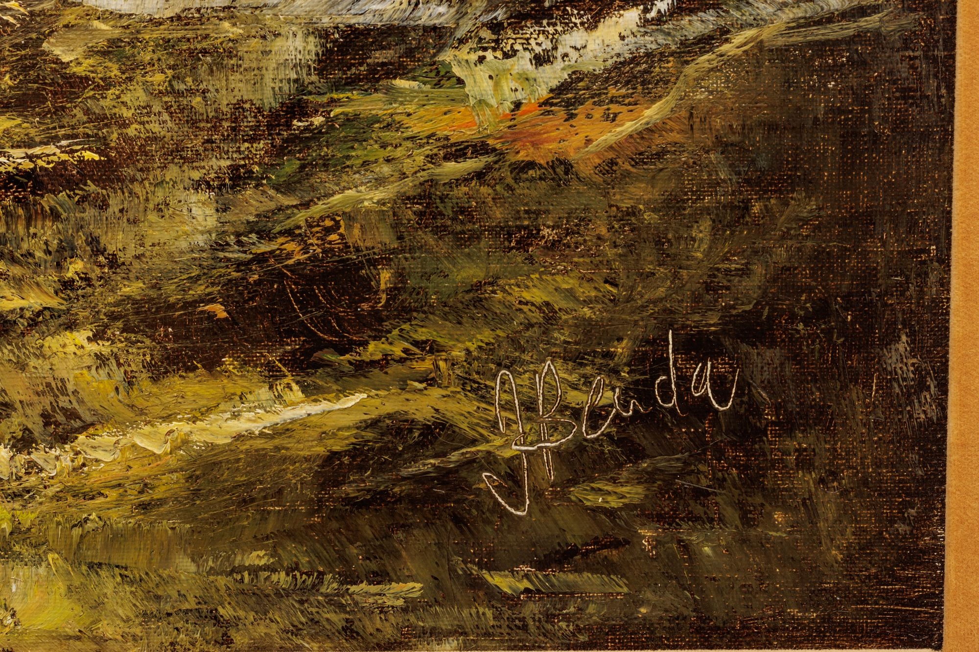 Artwork by Josef Benda, Josef Benda Oil on Canvas "Watermill", H 24" W 36", Made of Oil on Canvas