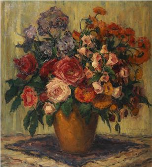 Still life depicting roses in a vase - Elizabeth Breen-justus