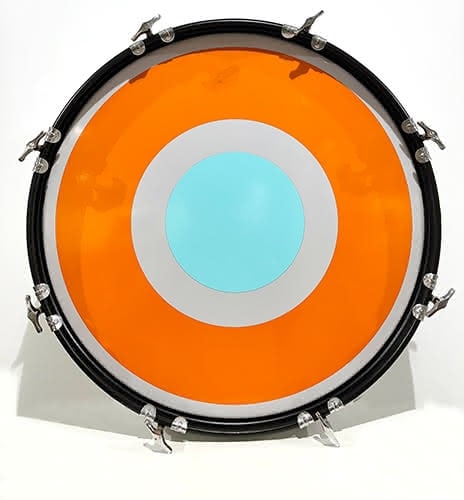 Untitled, Drumskin Orange & Blue, 1996 - Julian Dashper