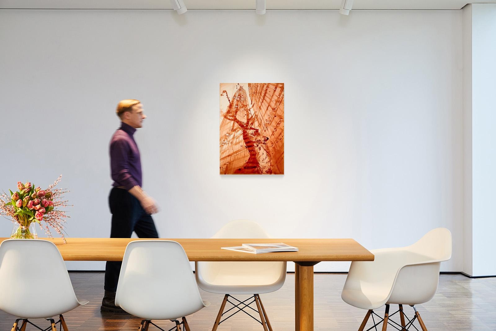 Artwork by Slava Seidel, HochHausHirsch, Made of India ink on paper