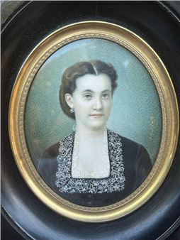 Portrait de femme à la dentelle - L. Gobbato