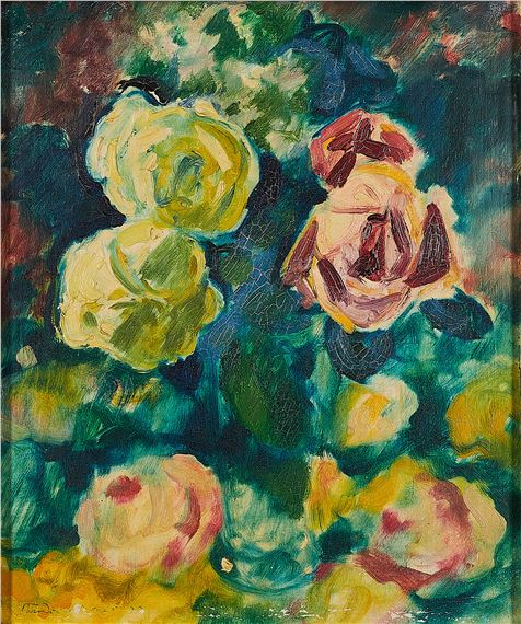 Pfingstrosen. by Theodor Werner, 1922