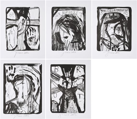 Mixed Lot of 5 Lithographs by Jonathan Meese, 2003