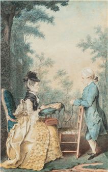 La marquise de Coigny et son fils Augustin by Louis Carrogis