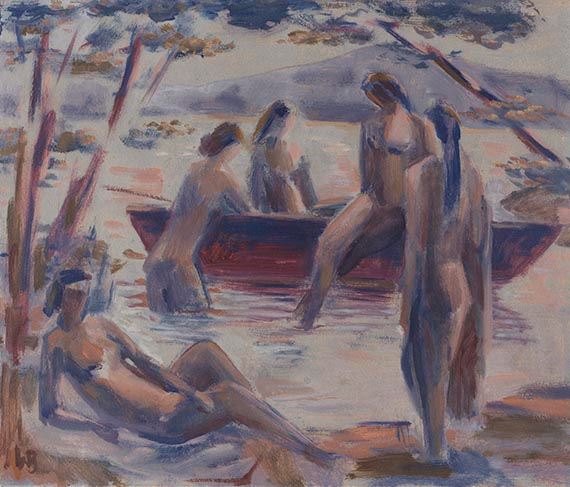 Badende mit Kahn by Willi Baumeister, Um 1943