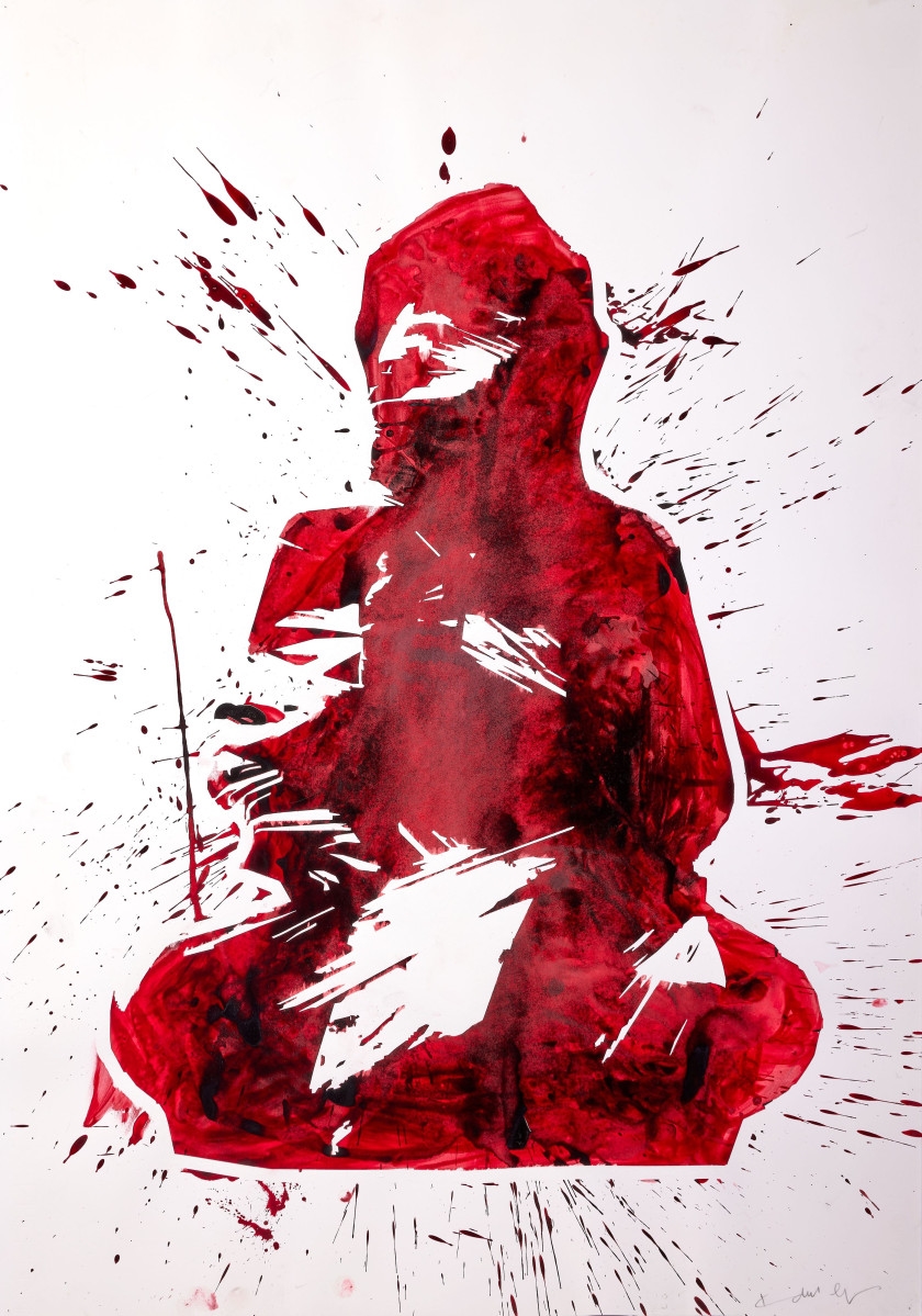 Kendell Geers Positive Red Buddha, Negative Red Buddha, Positive Black Buddha, Negative Black