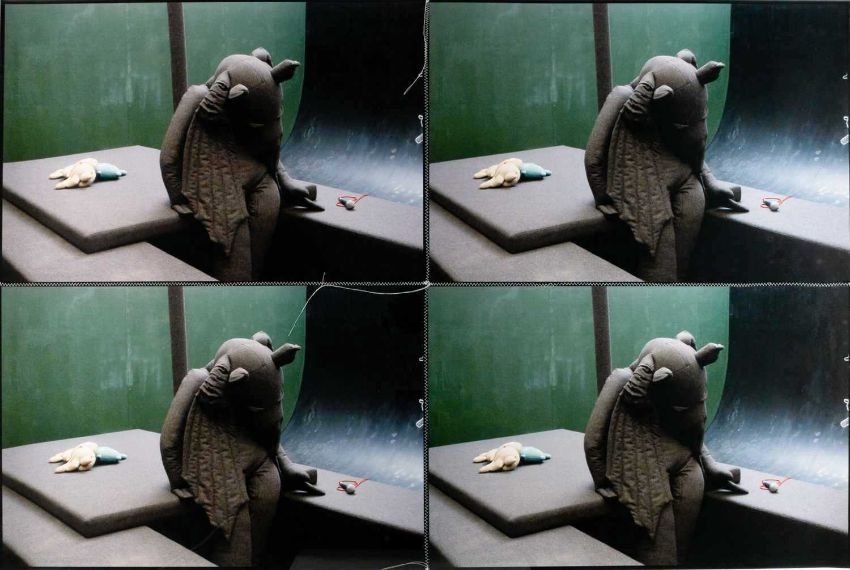 Artwork by Cosima von Bonin, Ohne Titel, Made of zusammengenähte Farbfotografien auf Fotokarton