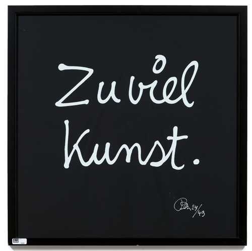 Artwork by Ben Benjamin, Too much art, Made of Silkscreen on black wove paper