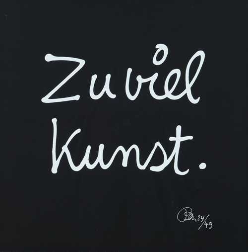 Artwork by Ben Benjamin, Too much art, Made of Silkscreen on black wove paper